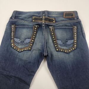 Vintage Y2K Robin’s Denim Jeans Men’s 38x29 Studded Leather Medium Wash Baggy